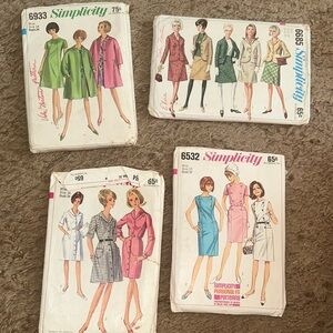 Vintage 1966 Simplicity sewing patterns 4pc lot